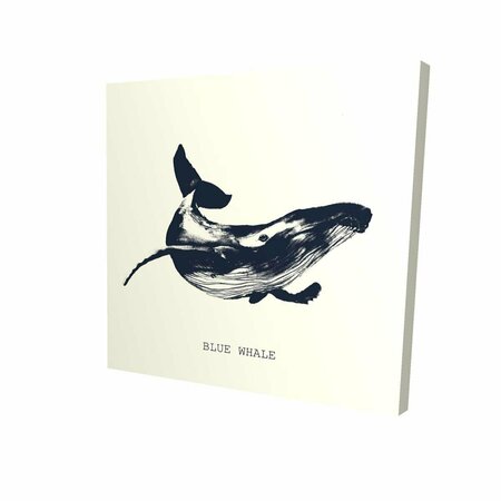 FONDO 16 x 16 in. Blue Whale Sketch-Print on Canvas FO3336839